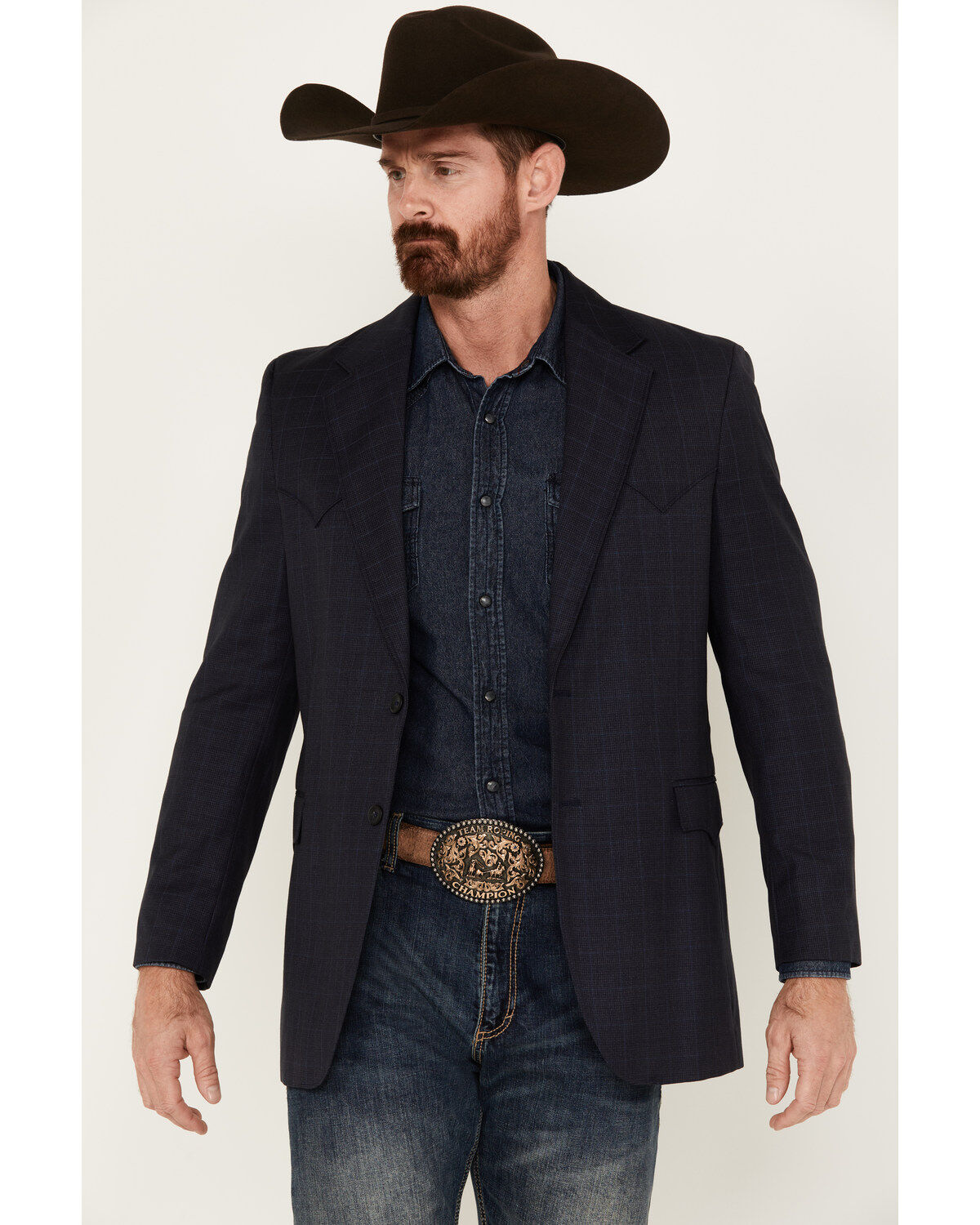 Image #1 - Circle S Men's Lubbuck Window Pane Elbow Patch Sportcoat, , hi-res