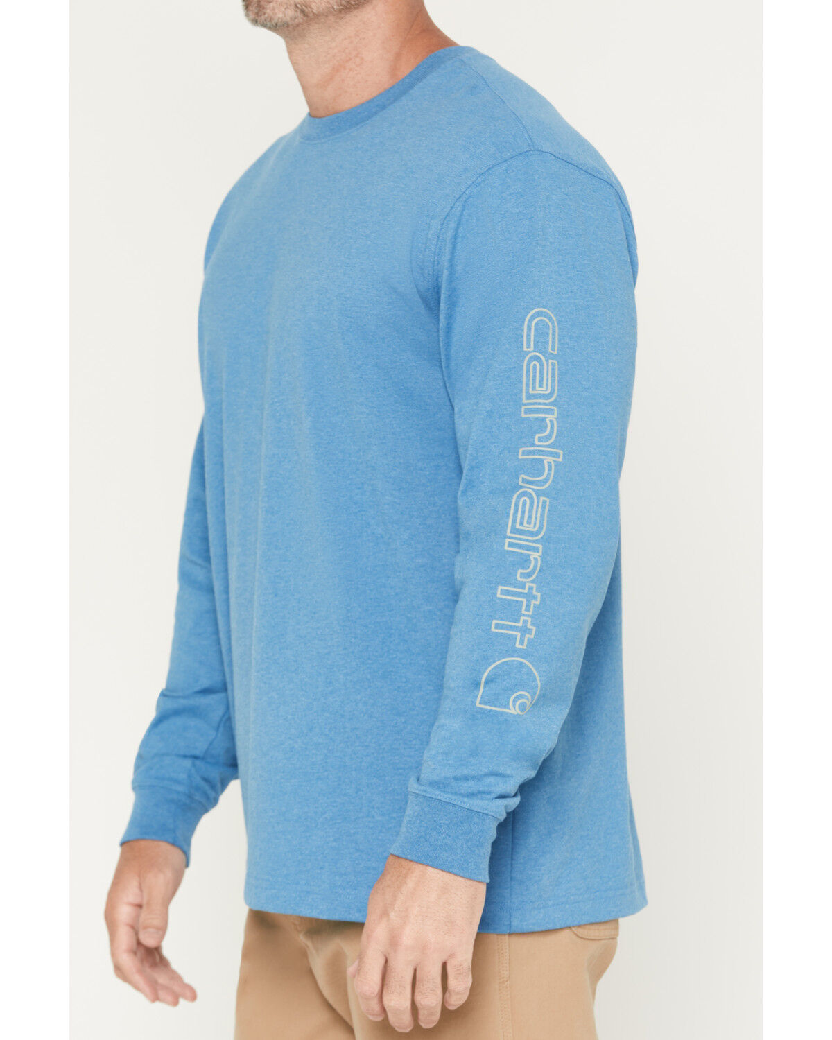 Image #3 - Carhartt Men's Loose Fit Heavyweight Long Sleeve Logo Graphic Work T-Shirt, Blue, hi-res