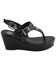 Milwaukee Leather Women's Buckle Strap Wedge Sandals, Black, hi-res
