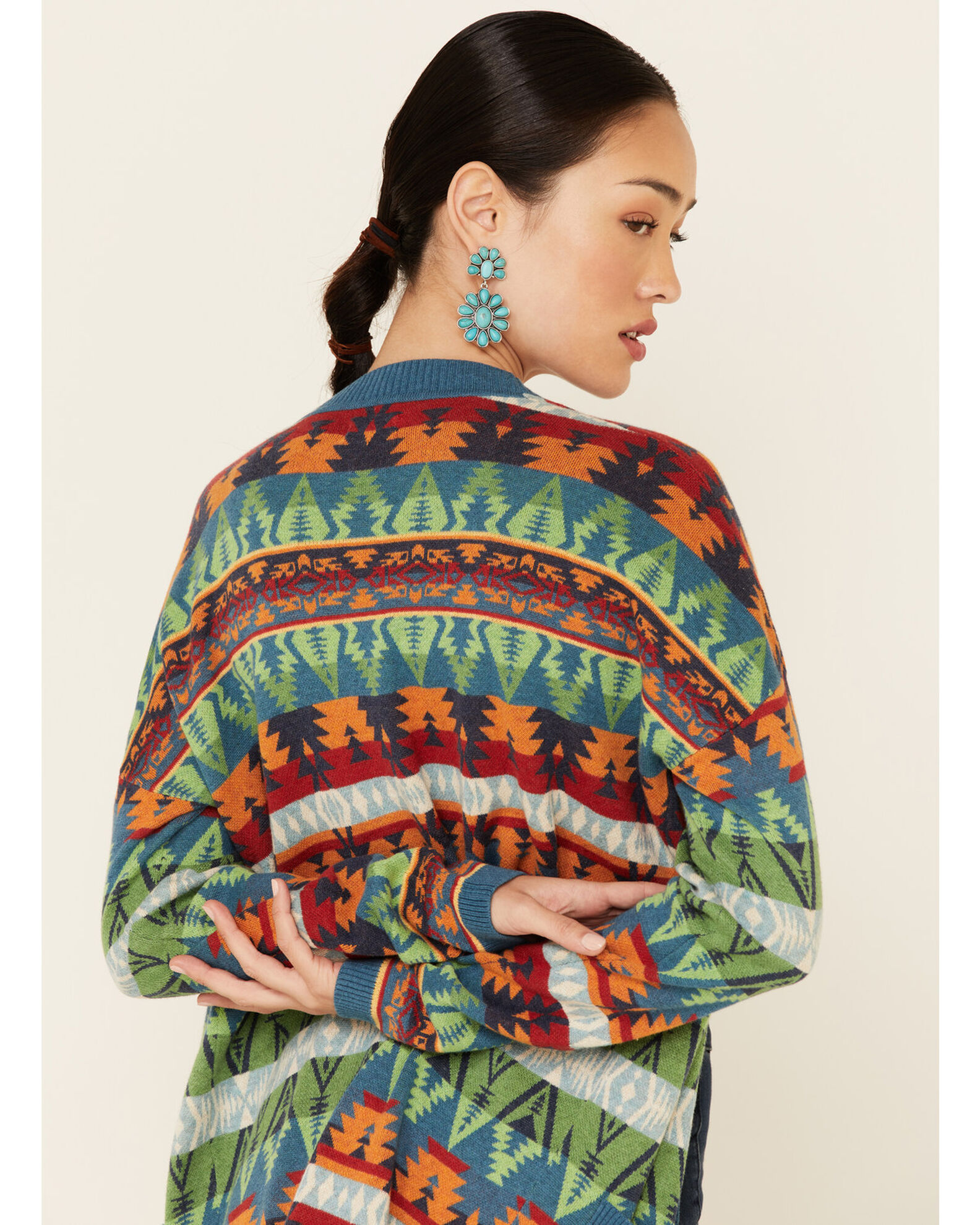 Image #5 - Tasha Polizzi Women's Southwestern Print Cardigan, Blue, hi-res
