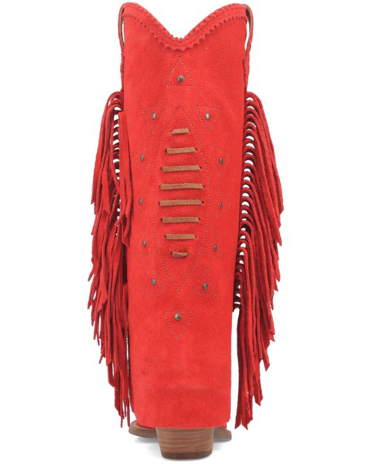 Image #5 - Dingo Women's Spirit Trail Fringe Tall Western Boots - Snip Toe, Red, hi-res
