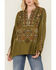 Image #3 - Johnny Was Women's Embroidered Long Sleeve Shirt, Green, hi-res