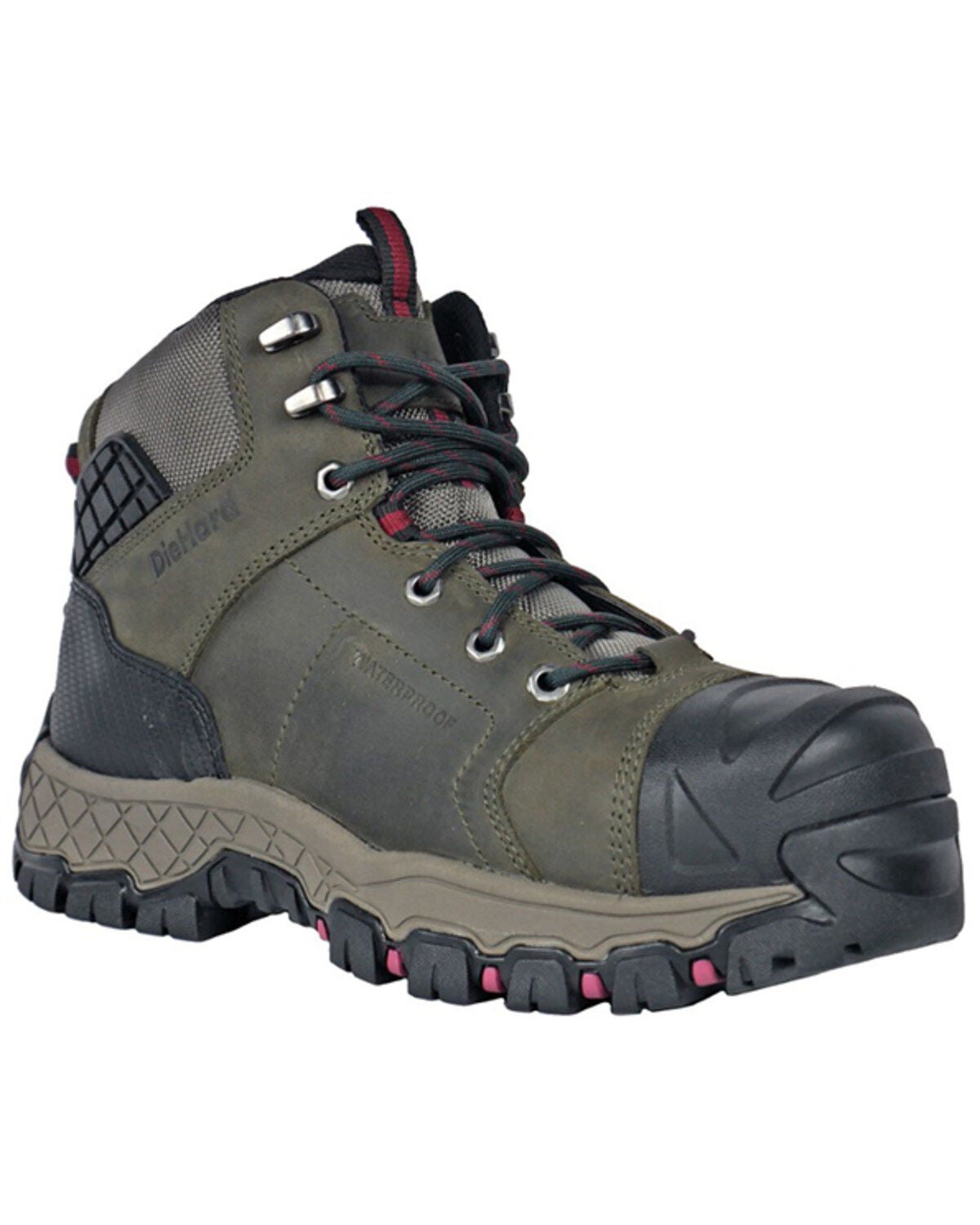Die Hard Men's Comet 6" Lace-Up Work Boots - Composite Toe, Olive, hi-res