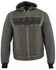 Image #1 - Milwaukee Leather Men's Leather Concealed Carry Vest with Reflective Skulls and Removeable Hoodie - 5X, Grey, hi-res