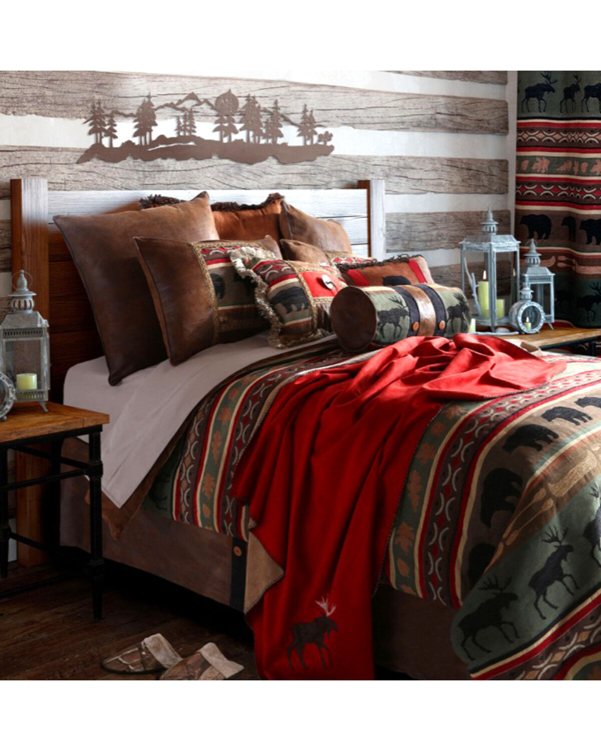 Image #1 - Carstens Backwoods King Bedding - 5 Piece Set, Green, hi-res