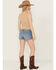 Image #3 - Idyllwind Women's Medium Wash Gypsy High Rise Faux Suede Embellished Comfort Stretch Denim Shorts, , hi-res