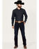 Image #1 - Justin Men's 1879 Dark Wash Modern Slim Stretch Denim Jeans, Dark Wash, hi-res