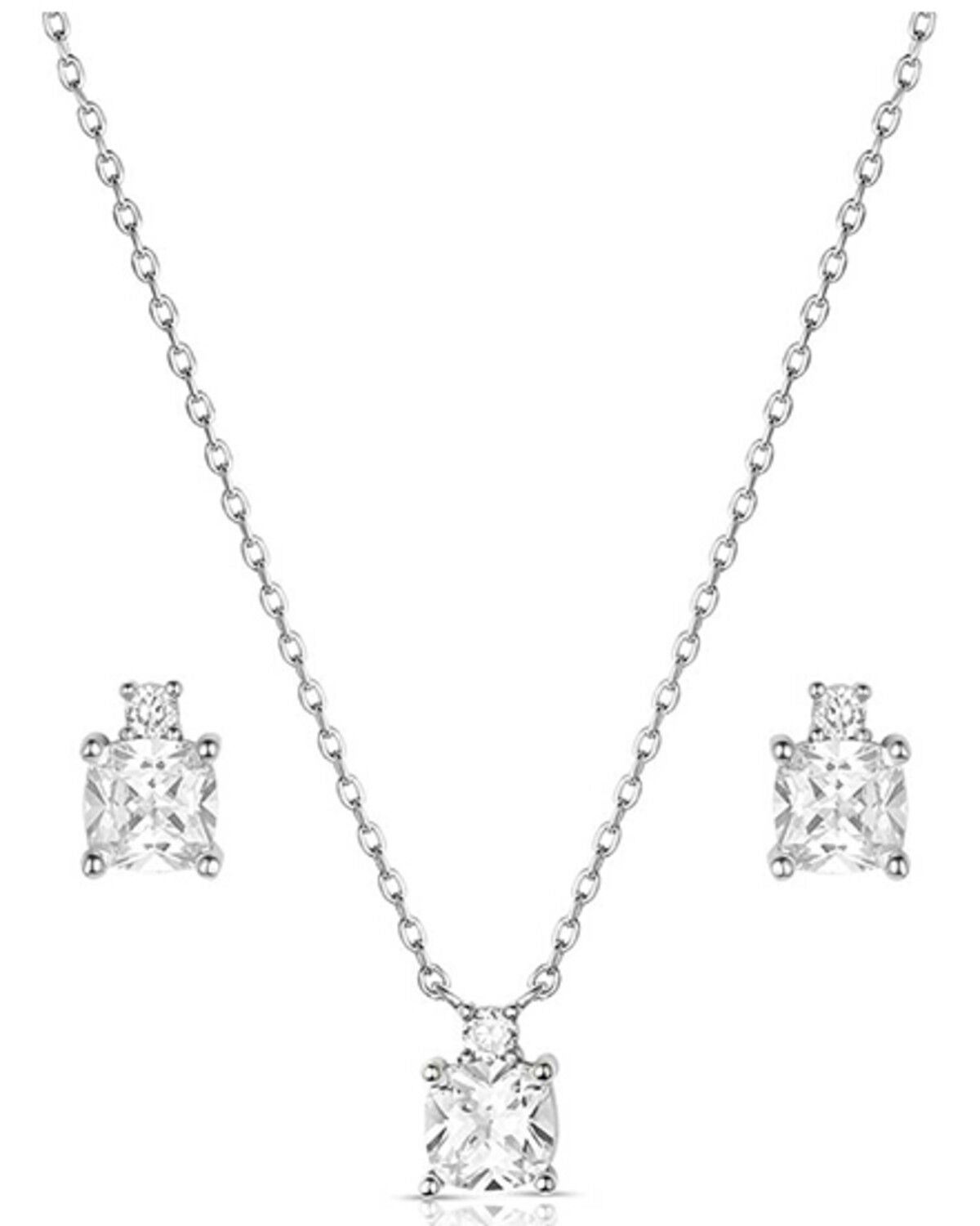 Montana Silversmiths Women's Clean Cut Jewelry Set - 2 Piece, Silver, hi-res
