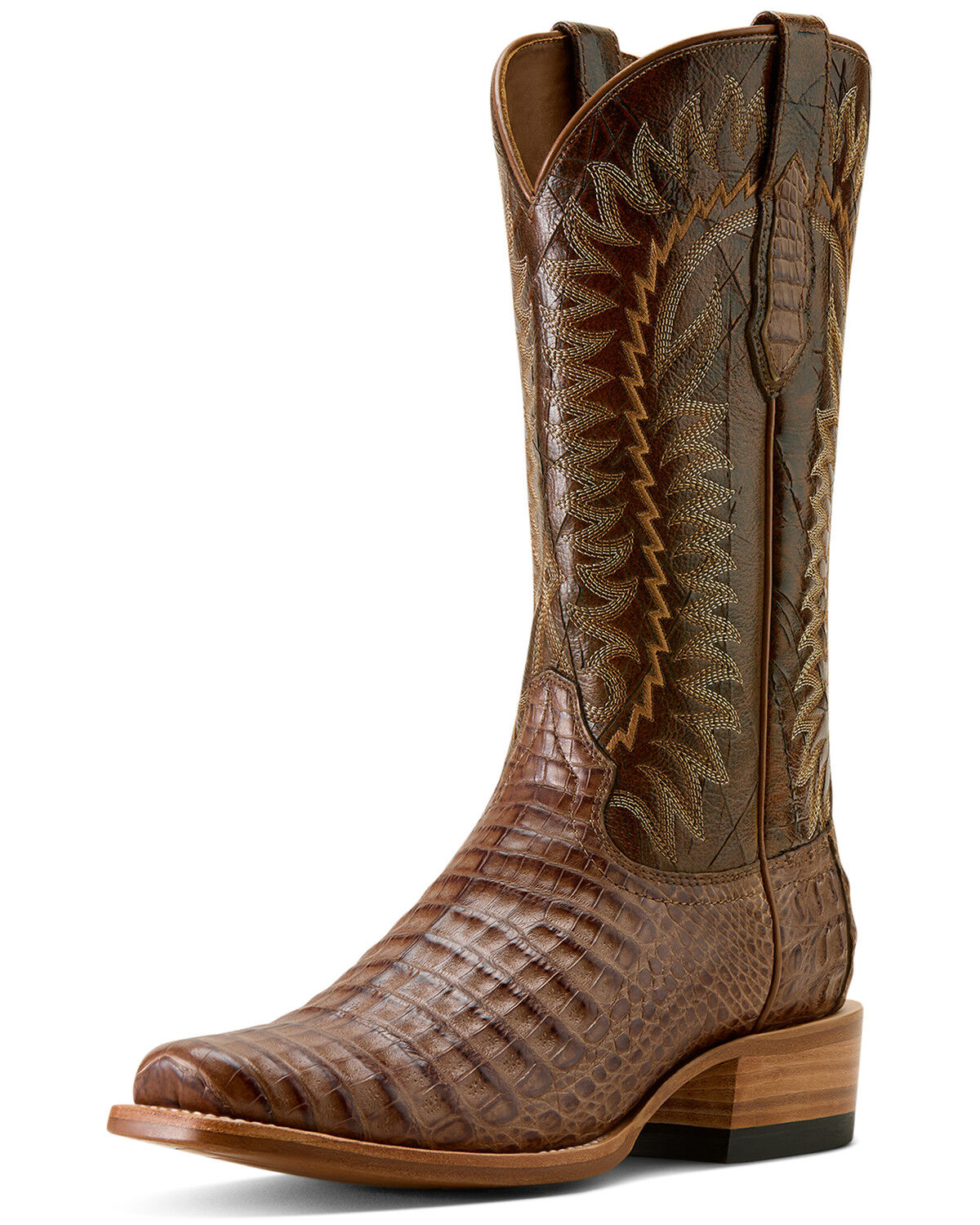 Image #2 - Ariat Men's Futurity Finalist Exotic Caiman Western Boots - Square Toe, Natural, hi-res