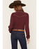 Image #4 - Howdy Hanny Women's Burgandy Solid Long Sleeve Pearl Snap Performance Stretch Western Shirt, , hi-res