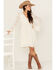 Image #1 - Shyanne Women's Lace Long Sleeve Button-Down Mini Dress, Off White, hi-res