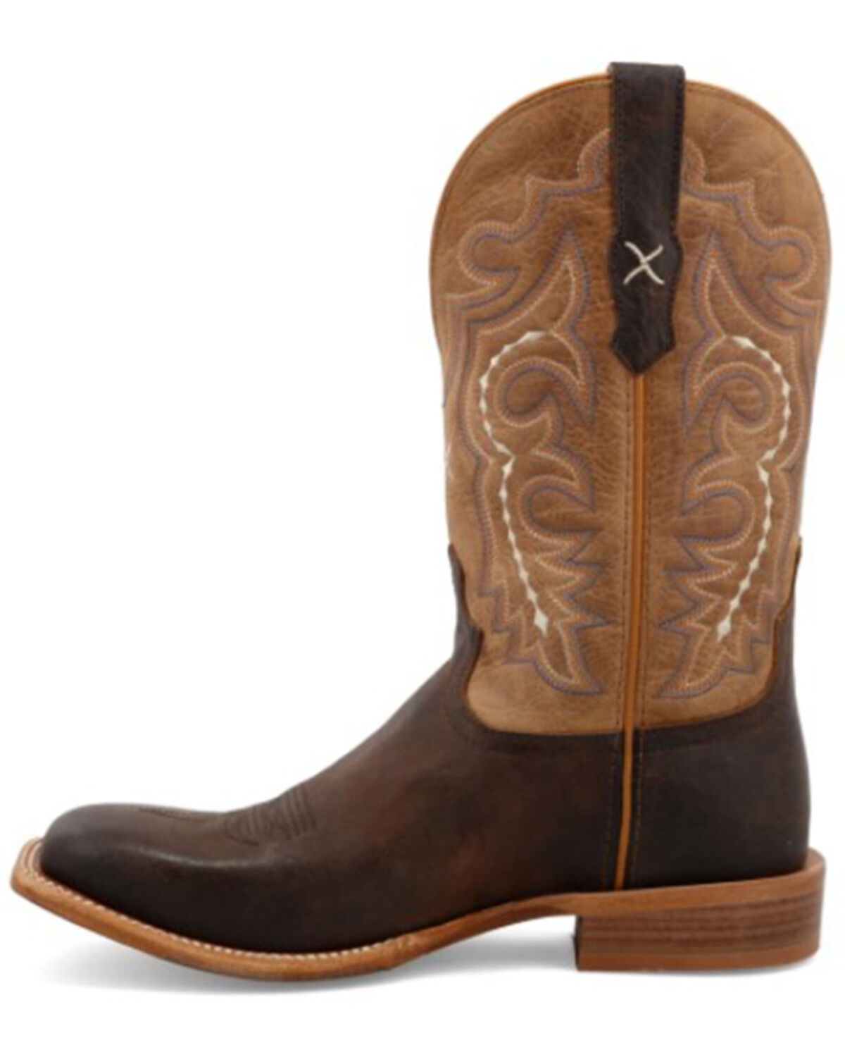 Twisted X Mens Rancher Wide Square Toe 12-Inch Cowboy Boots Faded Brown/Multi 