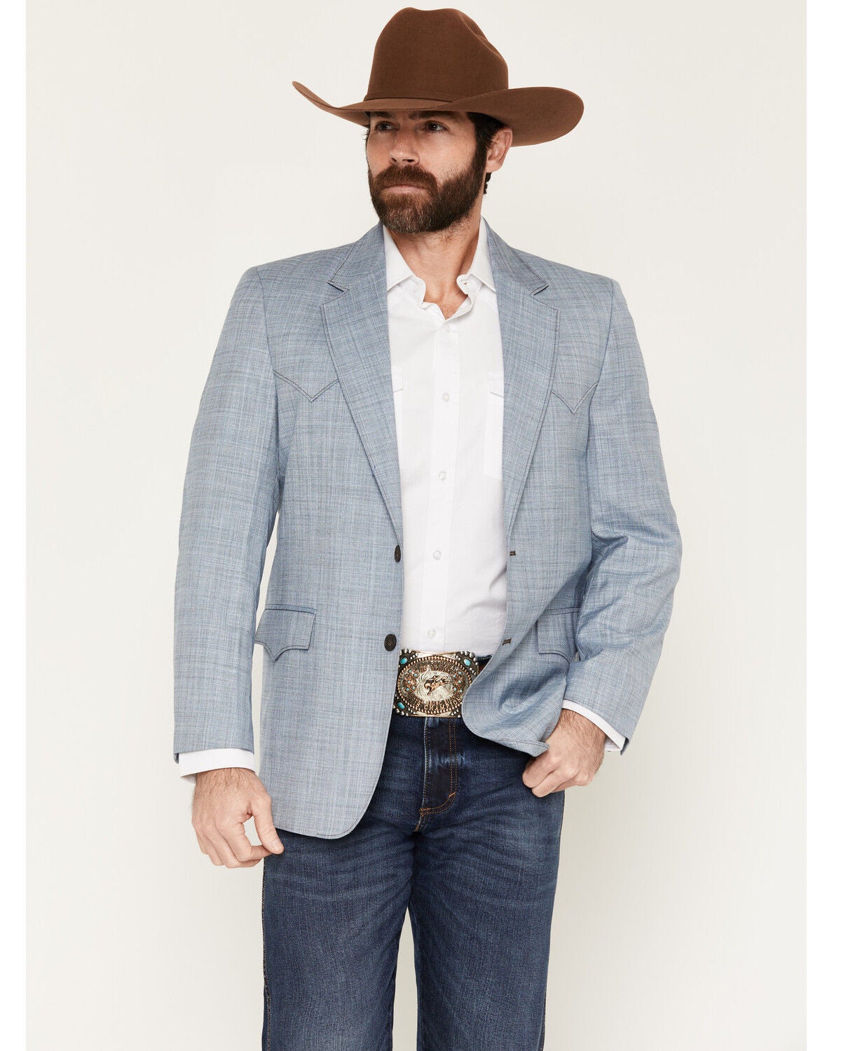 Circle S Men's Fort Worth Sport Coat - Big, Heather Blue, hi-res