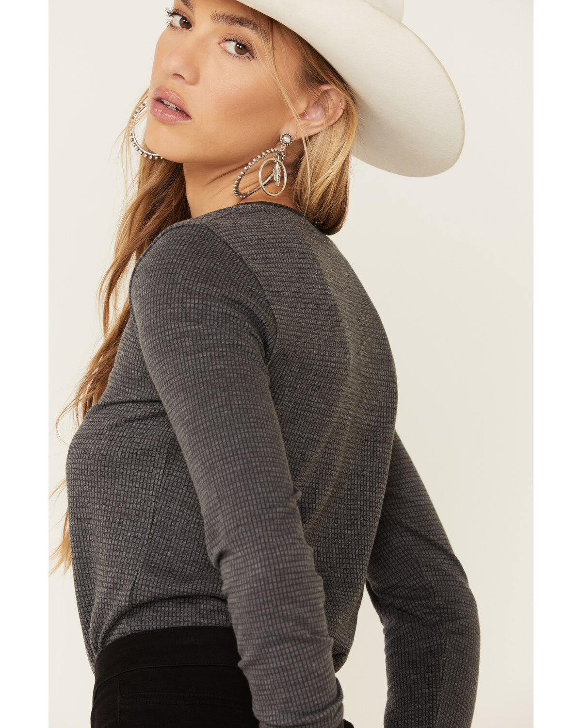 navy blue thermal top