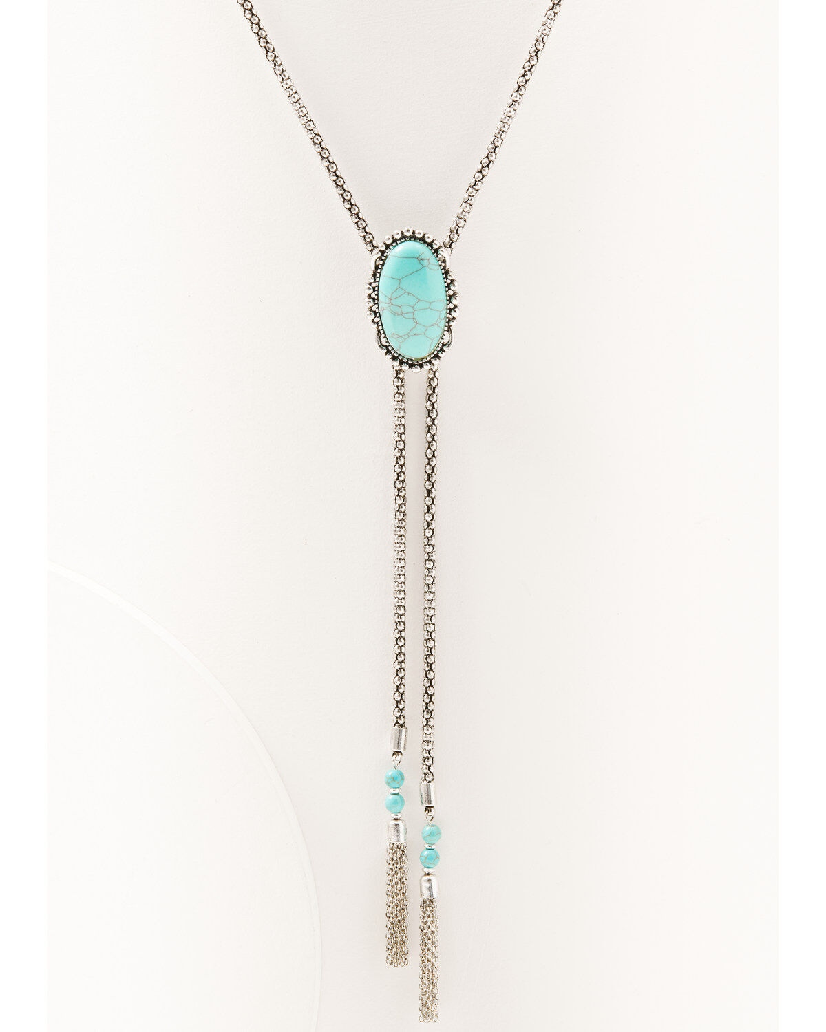 Image #2 - Shyanne Women's Turquoise Stone Bolo Necklace, Silver, hi-res