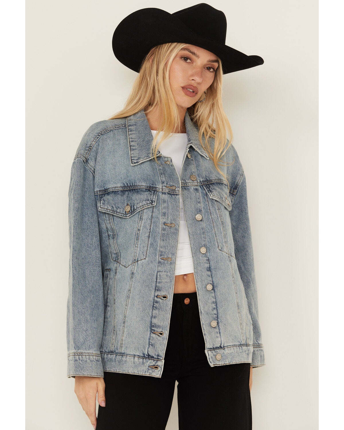 Daze Women's Later Medium Wash Denim Jacket, Medium Wash, hi-res