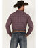 Image #4 - RANK 45® Men's Kendleton Geo Print Long SleeveStretch Button-Down Shirt, Wine, hi-res