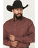 Image #2 - George Strait by Wrangler Men's Medallion Print Long Sleeve Button-Down Stretch Western Shirt - Big, Wine, hi-res