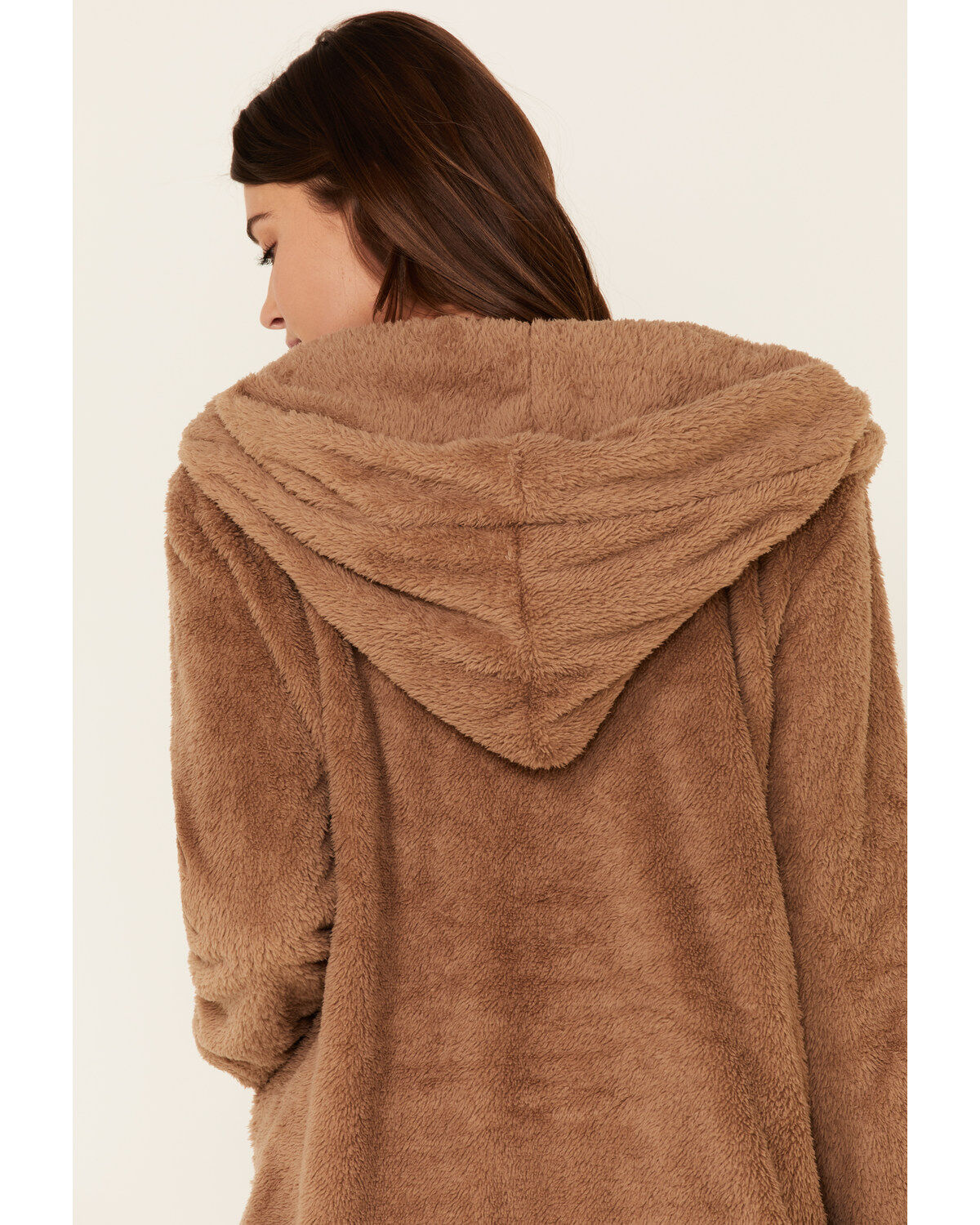 teddy hooded cardigan