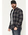 Image #2 - Brothers and Sons Men's Blue Light Plaid Print Long Sleeve Button-Down Flannel Shirt, Navy, hi-res