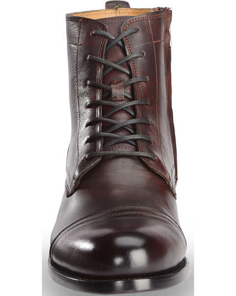 Image #4 - El Dorado Men's Handmade Black Cherry Leather Urban Lacer Boots - Round Toe, , hi-res