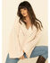POL Women's Chenille Oversized Sleeve V-Neck Sweater , Ivory, hi-res
