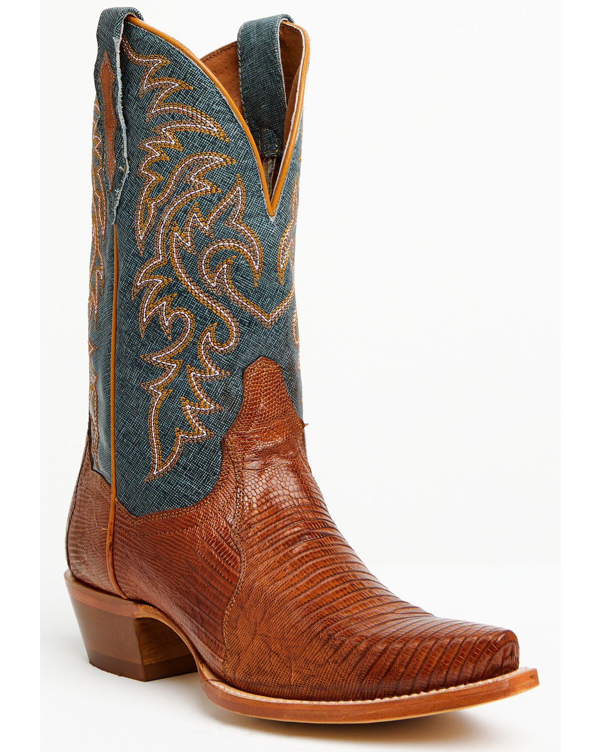 Image #1 - Dan Post Women's Exotic Teju Lizard Western Boots - Snip Toe, Tan, hi-res