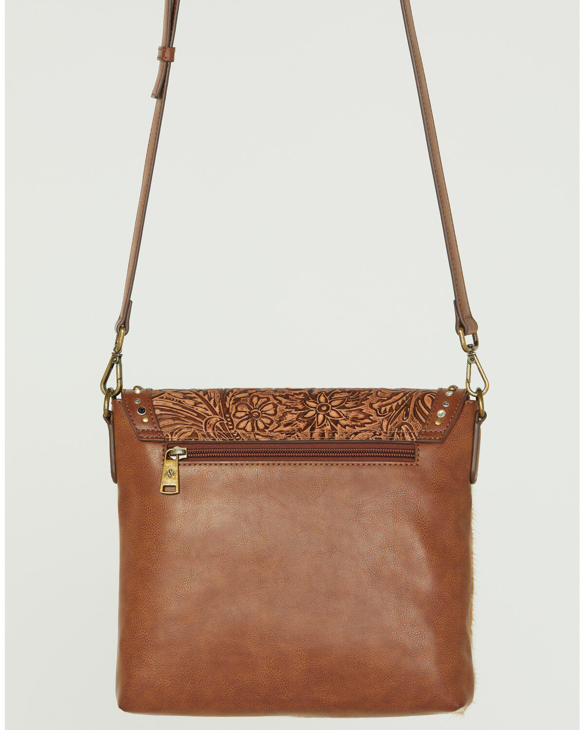 Image #3 - Shyanne Women's Studded Tooled Crossbody Bag, Brown, hi-res