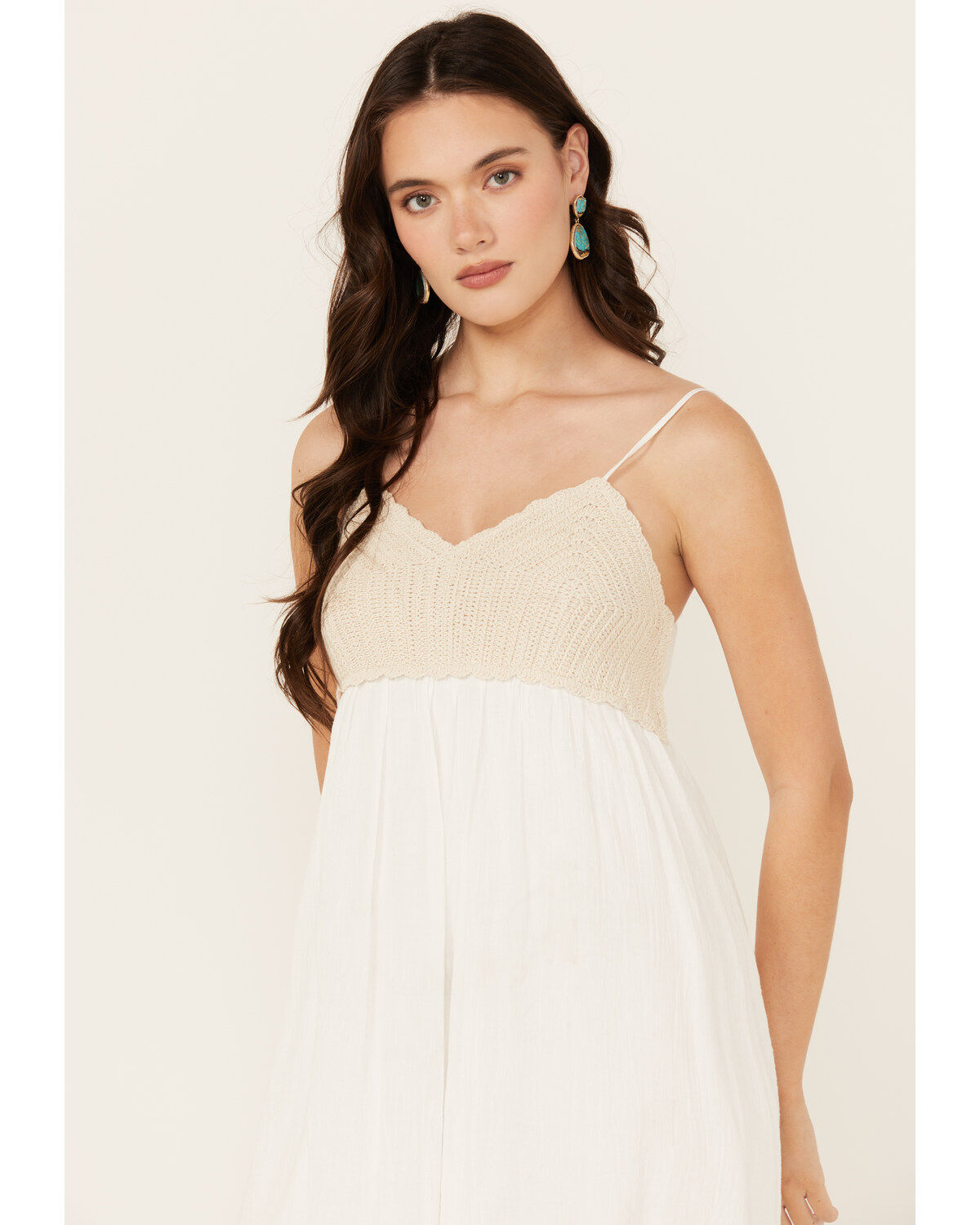 Image #2 - Yura Women's Crochet Sleeveless Midi Dress, White, hi-res