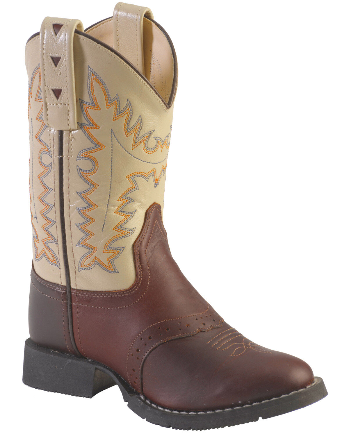 Image #1 - Old West Youth Boys' Saddle Vamp Cowboy Boots - Round Toe, , hi-res