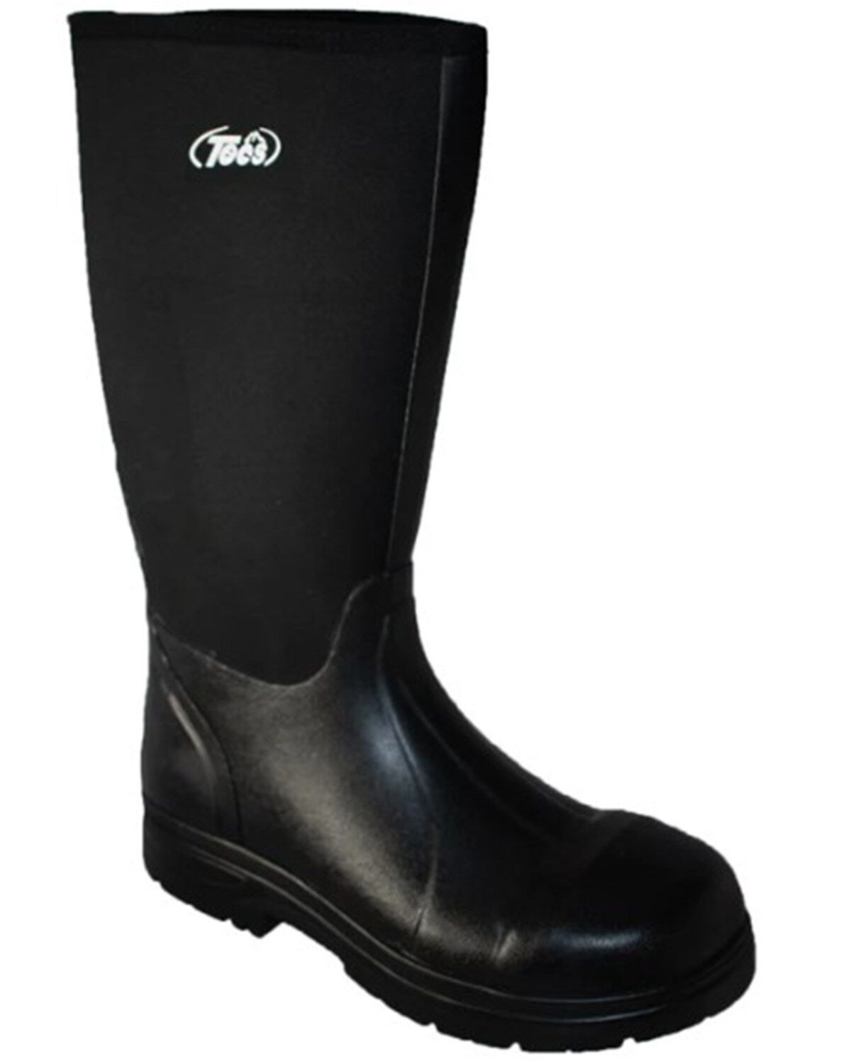Image #1 - AdTec Men's 16" Cement Rubber Work Boots - Steel Toe, Black, hi-res