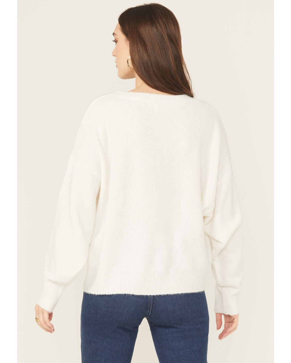Image #4 - Wrangler Retro Women's Glitter Logo Sweater, White, hi-res