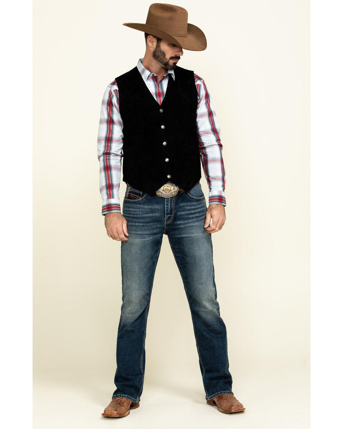Image #6 - Cody James Men's Angus Suede Vest, Black, hi-res