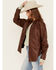 Free People Women's Easy Rider Leather Shacket , Cognac, hi-res