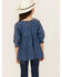 Image #4 - Wrangler Girls' Dark Wash Denim Embroidered Tunic Shirt, Dark Wash, hi-res