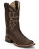Justin Men's Western Boot - Round Toe, Brown, hi-res