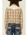 Image #4 - Roper Girls' Plaid Print Fancy Applique Yoke Long Sleeve Pearl Snap Western Shirt, Mustard, hi-res