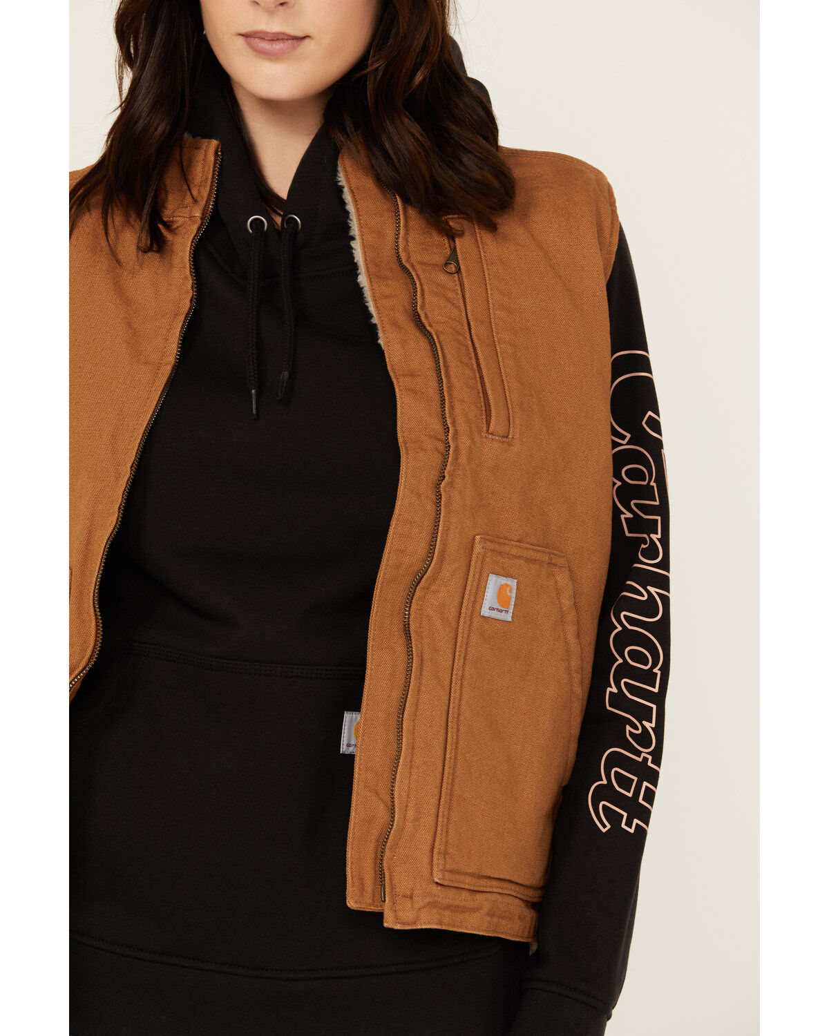 Carhartt Women's Washed Duck Sherpa Lined Vest | Boot Barn Carhartt Women's Washed Duck Sherpa Lined Vest | Boot Barn