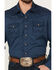 Image #3 - Wrangler Retro Men's Premium Solid Long Sleeve Snap Western Shirt, Blue, hi-res