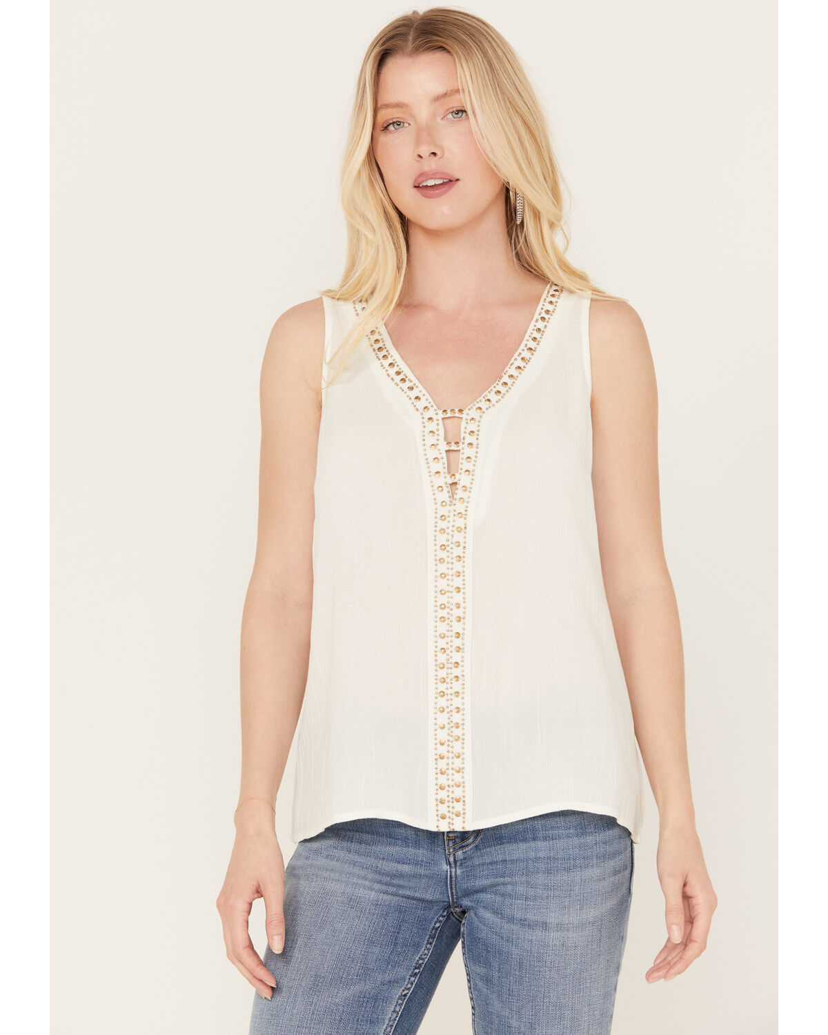 Image #2 - Idyllwind Women's Camellia Sleeveless Top, Ivory, hi-res