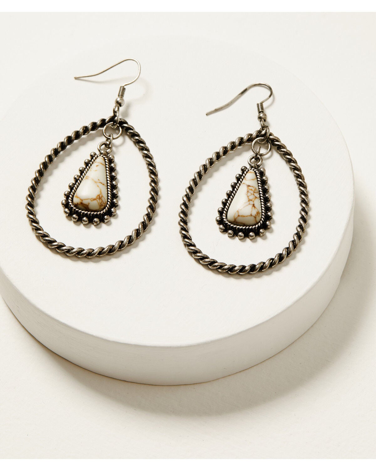 Image #1 - Shyanne Women's Isla Oasis Teardrop Earrings, White, hi-res