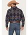 Image #4 - Cody James Men's Bowie Knife Southwestern Print Long Sleeve Snap Flannel Shirt, Navy, hi-res