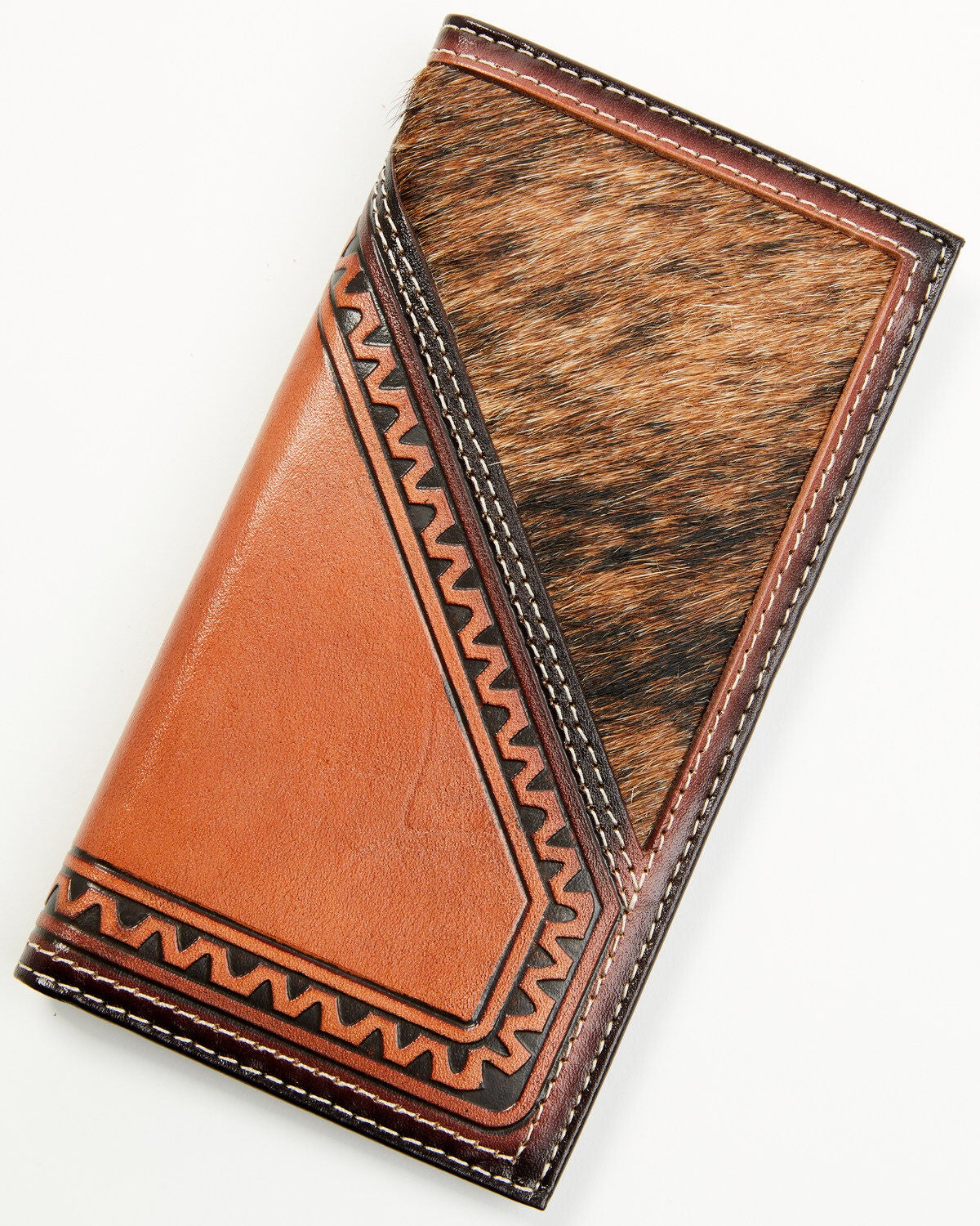 Cody James Men's Embossed Hairon Rodeo Wallet, Brown, hi-res