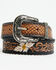 Image #1 - Myra Bag Women's Checkered Brown Hand Tooled Leather Belt, Brown, hi-res