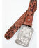 Cody James Men's God Bless America Cross Buckle Leather Belt, Black/brown, hi-res