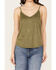 Image #3 - Shyanne Women's Crochet Lace Faux Suede Cami Top, Olive, hi-res