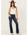 Image #3 - 7 For All Mankind Women's High Wave Dark Wash Mid Rise Tailorless Dojo Trouser Stretch Denim Jeans, , hi-res