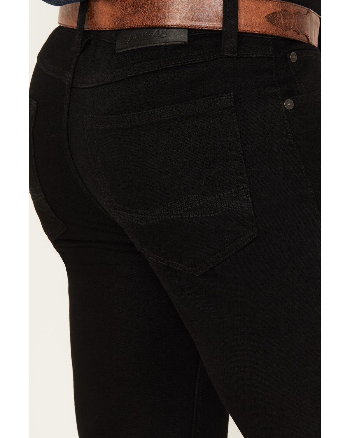 Image #4 - RANK 45® Men's Slim Straight Performance Stretch Denim Jeans, Black, hi-res