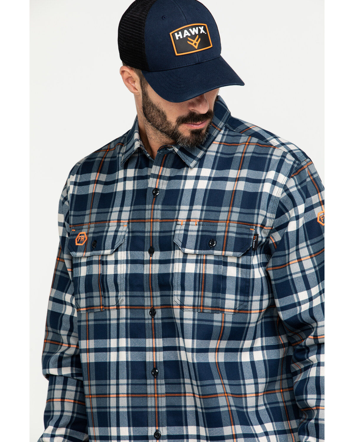 Image #5 -  Hawx Men's FR Plaid Print Long Sleeve Woven Work Shirt , , hi-res