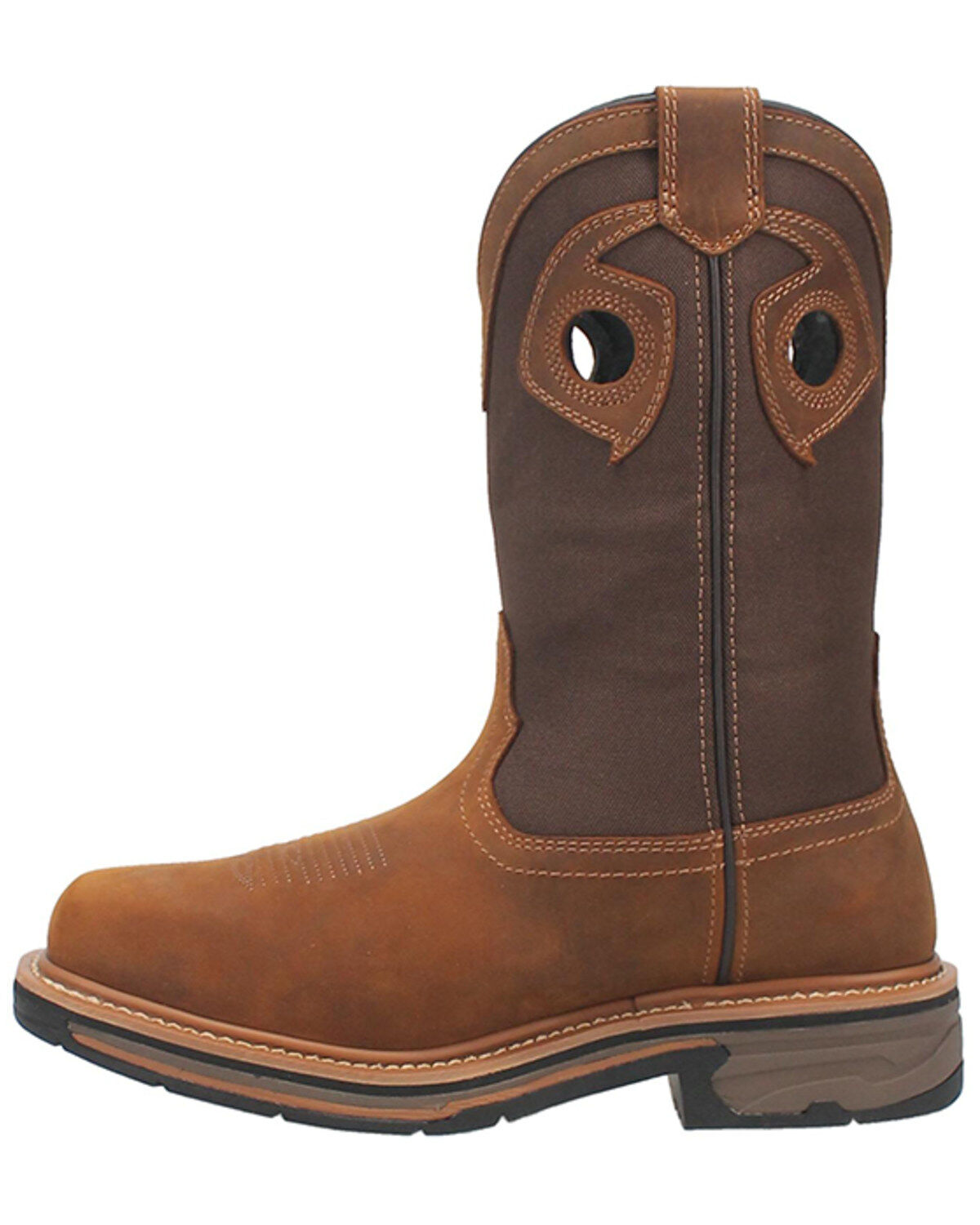 Image #3 - Dan Post Men's 11" Bram Waterproof Work Boots - Broad Square Toe, Brown, hi-res